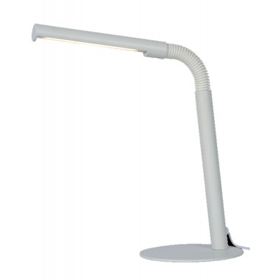 OLIVIERO TL 3W Stolní lampa, nastav. směr svícení, husí krk, těleso kov, povrch bílá, difuzor plast opál, LED 3W, teplá 2700K, 320lm, 230V, IP20, tř.3, rozměry základna d=140mm, h=490mm.