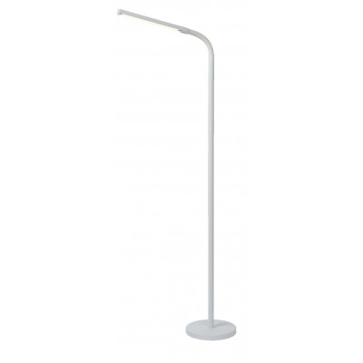 OLIVIERO FL 5W Stojací lampa, nastav. směr svícení, husí krk, těleso kov, povrch bílá, difuzor plast opál, LED 5W, teplá 2700K, 410lm, 230V, IP20, tř.3, rozměry základna d=200mm, h=1530mm.