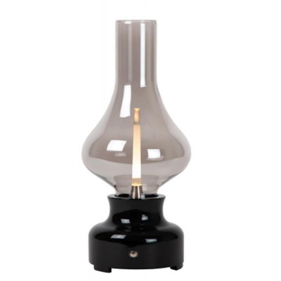 CHROMO TL 2W na batrie Stolní lampa na baterie, těleso plast černá, krycí sklo čiré, LED 2W, teplá 3000K, 122lm, stmív. pomocí spínače na tělese, IP20, tř.3, rozměry d=120mm, h=300mm, pomocí microUSB lze nabíjet.