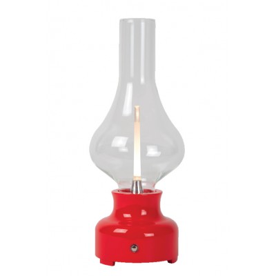 CHROMO TL 2W na batrie Stolní lampa na baterie, těleso plast červená, krycí sklo čiré, LED 2W, teplá 3000K, 122lm, stmív. pomocí spínače na tělese, 230V, IP20, tř.3, rozměry d=120mm, h=300mm, pomocí microUSB lze nabíjet.