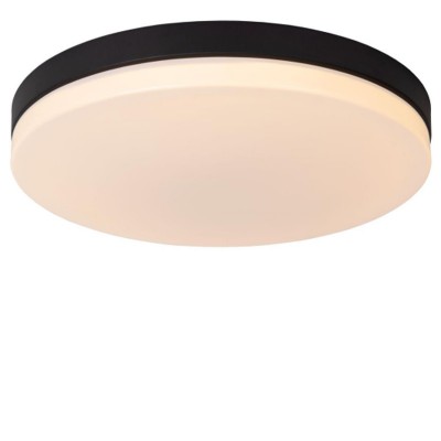 POXYLON 18W, IP44, PIR Stropní přisazené svítidlo, kruhové, PIR senzor pohybu, těleso plast černá, difuzor plast opál, LED 18W, teplá 2700K, 1150lm, 230V, do koupelny IP44, tř.1, rozměry d=280mm, h=75mm.