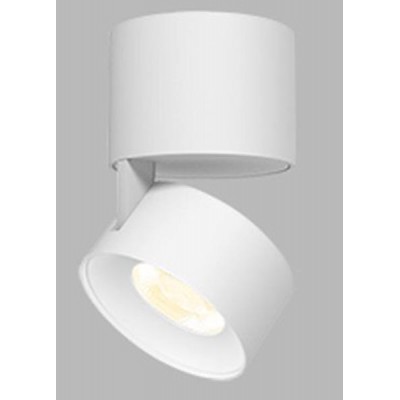 BRON C LED 11W Stropní přisazené bodové svítidlo, nastavitelný směr svícení, těleso hliník, povrch bílá/bílá, LED 1x11W, 770lm, teplá 3000K, Ra80, stmív DALI/PUSH, 230V, IP20, rozměry d=77mm, výška: 98,5mm