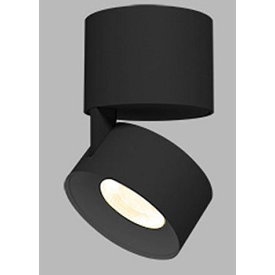 BRON C LED 11W Stropní přisazené bodové svítidlo, nastavitelný směr svícení, těleso hliník, povrch černá/černá, LED 1x11W, 770lm, teplá 3000K, Ra80, stmív DALI/PUSH, 230V, IP20, rozměry d=77mm, výška: 98,5mm