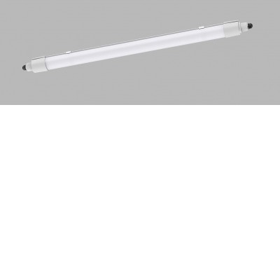 DOMIQ 40W IP66 Stropní přisazené prachotěsné svítidlo, průběžné, těleso plast bílá, difuzor plast opál, LED 40W, přepín. CCT teplota teplá 3000K-denní 5700K, Ra80, IK08, 230V, IP66, rozměry 1200x57x70mm.