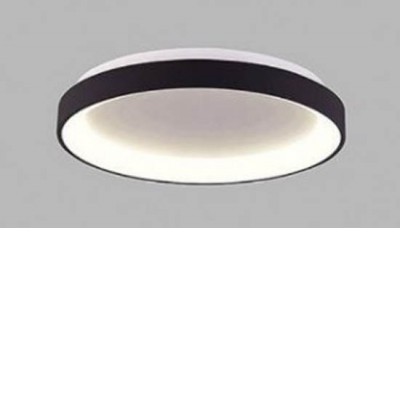 CAHORS Stropní svítidlo, těleso hliník, povrch černá, difuzor plast opál, LED 80W, 5520lm, TW Tunnable white CCT teplá 3000K, neutrální 4000K, Ra80, stmív DALI/PUSH, 230V, IP20, rozměry d=480mm, h=90mm