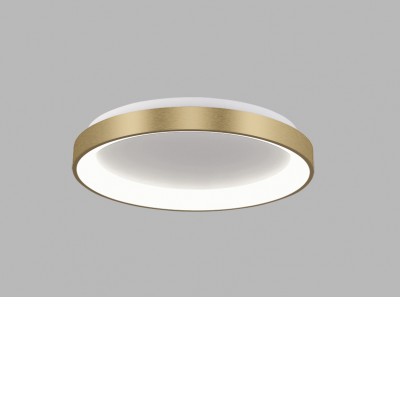 LEGNICA C 60W Zigbee Stropní přisazené svítidlo, těleso hliník, povrch zlatá, difuzor plast opál, LED 60W, 4200lm, Zigbee stmívání, nast. teplota CCT teplá 3000K-neutrální 4000K, 230V, IP20, rozměry d=780mm, h=60mm.
