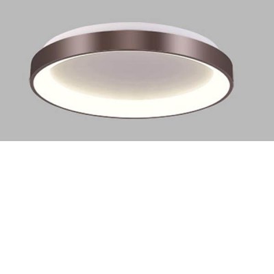 LEGNICA C Stropní svítidlo, těleso hliník, povrch kávová, difuzor plast opál, LED 38W, 2660lm, TW Tunnable white CCT teplá 3000K, neutrální 4000K, stmív. DALI, 230V, IP20, rozměry d=480mm, h=60mm.