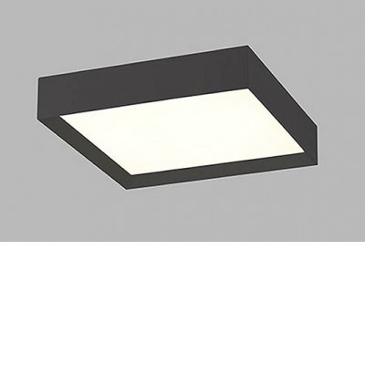 HLOHOW C Stropní svítidlo, těleso hliník, povrch černá, difuzor plast opál, LED 60W, 4000lm, přepín teplota CCT teplá 3000K, neutrální 4000K, stmív. RF bezdrát, 230V, IP20, rozměry 600x600x90mm