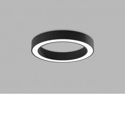 CALAIS SL C Stropní svítidlo, těleso hliník, černá, difuzor plast opál, LED 50W, 3900lm, přepínatelná teplota CCT teplá 3000K, neutrální 4000K, Ra80, stmív TRIAC, 230V, IP20, rozměry d=600mm, h=85mm