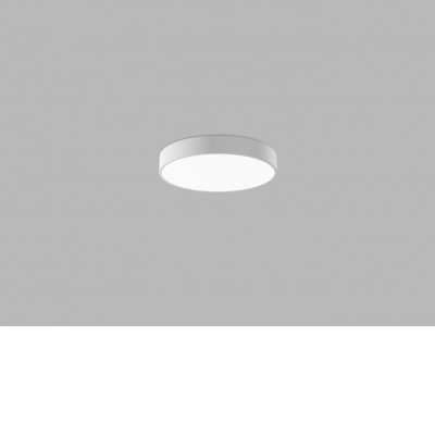 CAMB SL Stropní svítidlo, hliník, bílá, difuzor plast opál, LED 30W, 2100lm, přepínatelná teplota CCT teplá 3000K, neutrální 4000K, stmív DALI/PUSH, Ra80, 230V, IP20, rozměry d=400mm, h=60mm