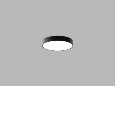 CAMB SL Stropní svítidlo, hliník, černá, difuzor plast opál, LED 30W, 2100lm, přepínatelná teplota CCT teplá 3000K, neutrální 4000K, stmív DALI/PUSH, Ra80, 230V, IP20, rozměry d=400mm, h=60mm