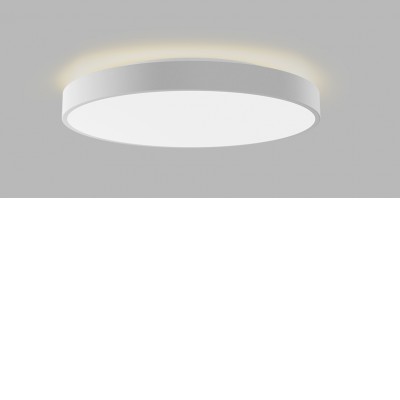 ROPOVO 32+8W DALI-PUSH Stropní svítidlo, hliník, bílá, dif plast opál, LED 32W+8W, 3000lm, nast. teplota CCT teplá 3000K- neutrální 4000K, stmív. DALI-PUSH, Ra90, 230V, IP20, rozměry d=400mm, h=90mm, svítí nahoru/dolů