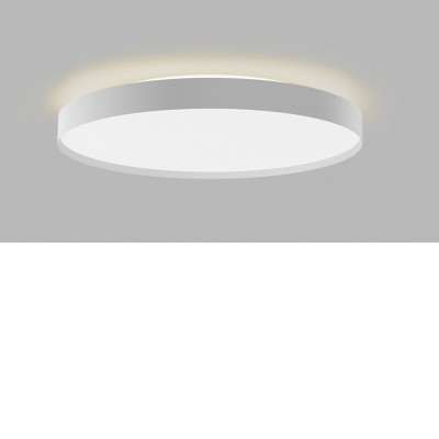 TOMAN 32+8W TRIAC Stropní svítidlo, hliník, bílá, dif plast opál, LED 32W+8W, 3000lm, přepín. teplota CCT teplá 3000K- neutrální 4000K, stmív. TRIAC, Ra90, 230V, IP20, rozměry d=400mm, h=85mm, svítí nahoru/dolů