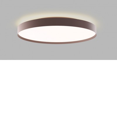 TOMAN 55+10W DALI TW Stropní svítidlo, hliník, kávová, dif plast opál, LED 55W+10W, 4875lm, TW nast. teplota CCT teplá 3000K- neutrální 4000K, stmív. DALI, Ra90, 230V, IP20, rozměry d=600mm, h=85mm, svítí nahoru/dolů