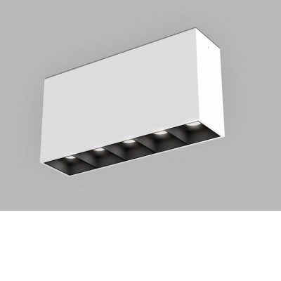 CAEN 10W CCT Stropní přisazené bodové svítidlo, těleso hliník, povrch bílá, LED 5x2W, přepín CCT-TW teplota teplá 3000K-neutrální 4000K, stmív, DALI, Ra90, UGR<19, 230V, IP20, rozměry 136x70x35mm.