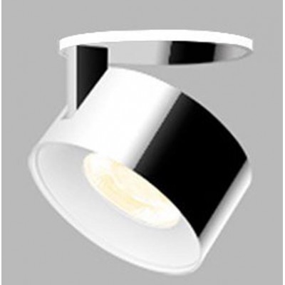 CANNES LED 11W Stropní podhledové bodové svítidlo vyzař úhel 30°, nastavitelný sklon svícení 90°, hliník, povrch bílá/chrom, LED 11W, 770lm, teplá 3000K, Ra80, 230V, IP20, rozměry d=77mm, h=77mm