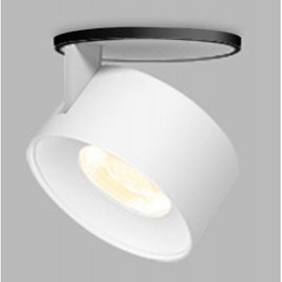 CANNES LED 11W Stropní podhledové bodové svítidlo vyzař úhel 30°, nastavitelný sklon svícení 90°, hliník, povrch černá/bílá, LED 11W, 770lm, teplá 3000K, Ra80, stmívání CASAMBI, 230V, IP20, rozměry d=77mm, h=77mm
