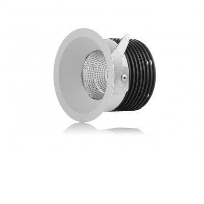 GOGO B 9W IP44 TRIAC Stropní podhledové bodové svítidlo, těleso hliník, bílá, LED 9W, 735lm, teplá 2700K, stmív. TRIAC, vyzař. úhel 60°, UGR<19, Ra90, 230V, do koupelny IP44, rozměry d=82mm, h=52mm.