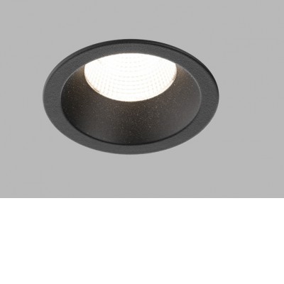 GOGO B 9W IP44 Stropní podhledové bodové svítidlo, těleso hliník, černá/bílá, LED 9W, 735lm, teplá 2700K, stmív. dle typu, vyzař. úhel 60°, UGR<19, Ra90, 230V, do koupelny IP44, rozměry d=82mm, h=52mm.