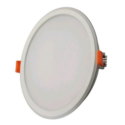 JERONO LED Vestavné, stropní svítidlo, základna polykarbonát, povrch bílá, difuzor PMMA opál, LED 18W, 1620lm, teplá 3000K, Ra80, 230V, IP20, tř.1, rozměry d=220mm, h=36mm