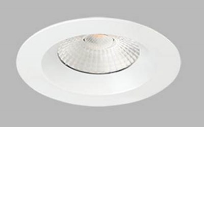 JAWORR W Vestavné, stropní svítidlo, těleso hliník, povrch bílá, LED 8W, 735lm, neutrální 4000K, 230V, IP65, rozměry d=80mm, h=40mm.