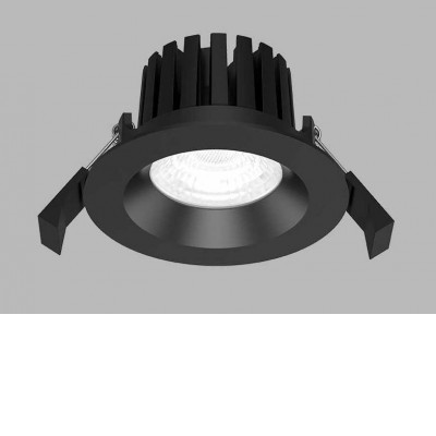 JAWORR B Vestavné, stropní svítidlo, těleso hliník, povrch černá, LED 8W, 735lm, neutrální 4000K, stmív. DALI/PUSH-DIM, 230V, IP65, rozměry d=80mm, h=40mm.