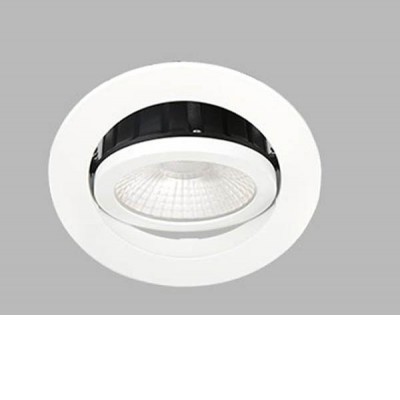 JAWORR 2W Vestavné, stropní svítidlo, nastavitelný směr svícení, těleso hliník, povrch bílá, LED 8W, 735lm, neutrální 4000K, 230V, IP65, rozměry d=80mm, h=30mm.