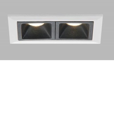CERGY VESTAVNÉ ZÁPUSTNÉ SVÍTIDLO 4W Podhledové zápustné svítidlo, těleso hliník, povrch bílá, difuzor plast, LED 2x4W, 385lm, teplá 3000K, 230V, IP20, rozměry 75mm x 45mm