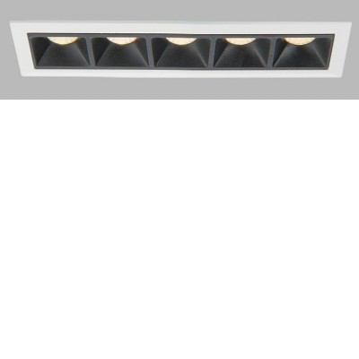 CERGY 10W TRIAC Vestavné zápustné svítidlo, těleso hliník, povrch bílá, difuzor plast, LED 5x2W, 1050lm, teplá 3000K, stmív. TRIAC, Ra80, 230V, IP20, rozměry 147mm x 45mm