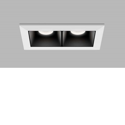 CERGY 4W CCT Podhledové zápustné svítidlo, těleso hliník, povrch černá, rámeček bílá, LED 2x2W, 560lm, přepín teplota CCT-TW  teplá 3000K-neutrální 4000K, stmív. DALI, Ra90, UGR<19, 230V, IP20, rozměry 75x50x45mm