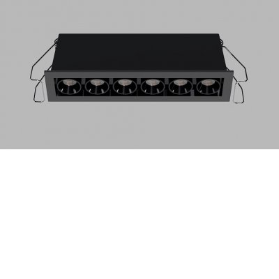 VENLOS 10W CCT Podhledové bodové svítidlo, hliník, rámeček černá, buňky černá, LED 10W, 800lm, přepín CCT teplá 2700K/3000K/neutr 4000K, Ra90, UGR<19, 230V, IP20, rozměry 126x40x31mm.