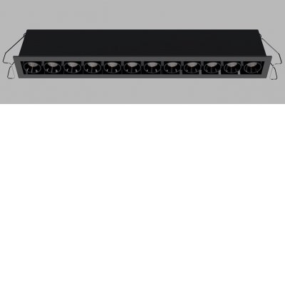 VENLOS 20W CCT Podhledové bodové svítidlo, hliník, rámeček černá, buňky černá, LED 20W, 1600lm, přepín CCT teplá 2700K/3000K/neutr 4000K, Ra90, UGR<19, 230V, IP20, rozměry 240x40x31mm.