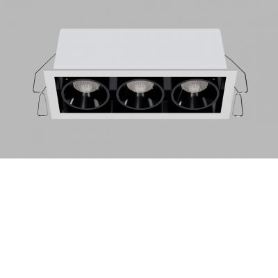 VENLOS 15W CCT DALI/PUSH Podhledové bodové svítidlo, hliník, rámeček bílá, buňky černá, LED 15W, 1200lm, přepín CCT teplá 2700K/3000K/neutr 4000K, stmív. DALI/PUSH, Ra90, UGR<19, 230V, IP20, rozměry 153x62x50mm.