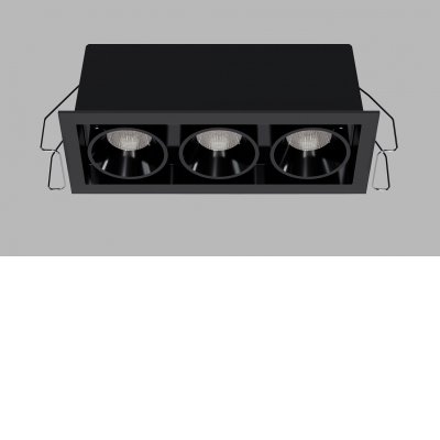 VENLOS 15W CCT TRIAC Podhledové bodové svítidlo, hliník, rámeček černá, buňky černá, LED 15W, 1200lm, přepín CCT teplá 2700K/3000K/neutr 4000K, stmív. TRIAC, Ra90, UGR<19, 230V, IP20, rozměry 153x62x50mm.