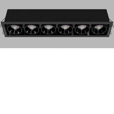 VENLOS 30W CCT TRIAC Podhledové bodové svítidlo, hliník, rámeček černá, buňky černá, LED 30W, 2400lm, přepín CCT teplá 2700K/3000K/neutr 4000K, stmív. TRIAC, Ra90, UGR<19, 230V, IP20, rozměry 287x62x50mm.