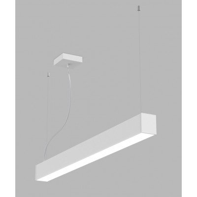 KIKI 30W, CCT, DALI/PUSH Závěsné svítidlo, kov, bílá, dif. plast, LED 30W, 3300lm, přep. teplota CCT teplá 3000K/neutr 4000K, stmív. DALI/PUSH, vyzař. úhel 110°, Ra90, 230V, IP20,  900x70x59mm, záv lanko l=2500mm, lze zkr