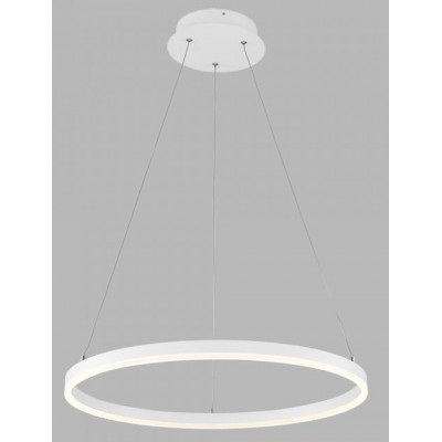 CHATOU S Závěsné svítidlo, hliník, bílá, difuzor plast opál, LED 100W, 8900lm, teplá 3000K, stmív ZigBee, 230V, IP20, tř.1, rozměry d=1200mm, vč závěsu l=1200mm lze zkrátit