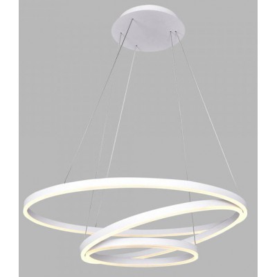 CHATOU LED 136W Závěsné svítidlo, 3 smyčky, těleso hliník, povrch bílá, difuzor plast opál, LED 136W, 8450lm, teplá 3000K, Ra80, 230V, IP20, rozměry d=800mm, vč závěsu l=1200mm lze zkrátit