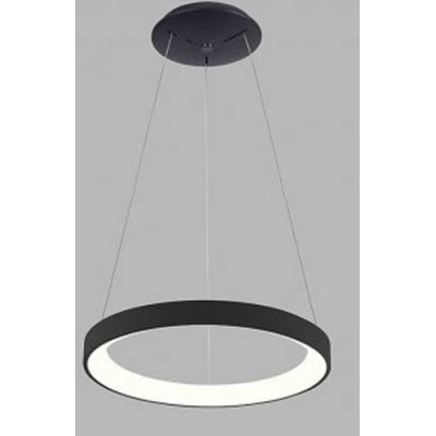 LEGNICA S Závěsné svítidlo, těleso hliník, povrch černá, dif plast opál, LED 38W, 2660lm, TW Tunnable white CCT teplá 3000K, neutr 4000K, stmív. DALI, 230V, IP20, d=480mm, h=35mm, vč záv h=2500mm