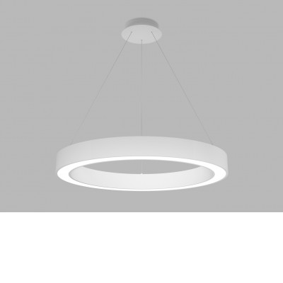 CALAIS SL SU LED 50W, 80W Závěsné svítidlo, hliník, bílá, difuzor plast opál, LED 60W, 4700lm, přepínatelná teplota CCT teplá 3000K, neutr 4000K, Ra80, stmív TRIAC, 230V, IP20, rozměry d=800mm, h=85mm, závěs 2500mm