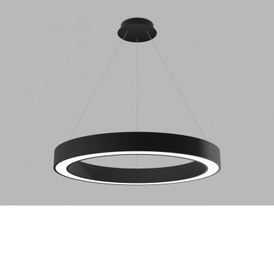 CALAIS SL SU LED 50W, 80W Závěsné svítidlo, hliník, černá, difuzor plast opál, LED 60W, 4700lm, TW Tunnable white CCT teplá 3000K, neutr 4000K, Ra80, stmív DALI/PUSH, 230V, IP20, rozměry d=800mm, h=85mm, závěs 2500mm
