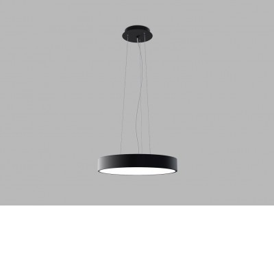 CAMB SLSU Závěsné svítidlo, hliník, černá, difuzor plast opál, LED 30W, 2100lm, přepínatelná teplota CCT teplá 3000K, neutrální 4000K, stmív TRIAC, Ra80, 230V, IP20, rozměry d=400mm, h=60mm, závěs 2400mm
