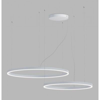 CHATOU HL 104W CCT DALI TW Závěsné svítidlo, kov, bílá, LED 104W, TW Tunnable white CCT teplota teplá 3000K-neutr 4000K, stmív. DALI, 230V, IP20, d=600mm+800mm, vč závěs lanka l=2500mm, lze zkr.