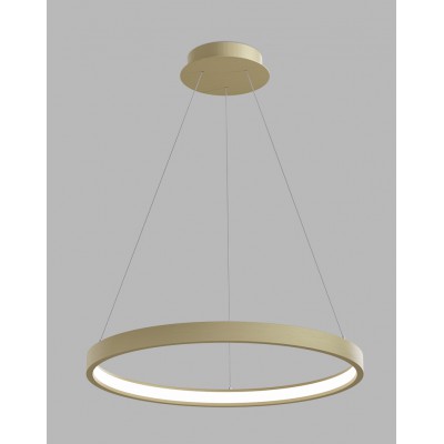 PORKA 60W CCT DALI/PUSH Závěsné svítidlo, hliník, zlatá, dif. plast opál, LED 60W, 4200lm, nast.teplota CCT teplá 3000K-neutrální 4000K, stmív. DALI-PUSH, 230V, IP20, tř.1, rozměry d=800mm, vč závěs lank l=2500mm, lze zkr.