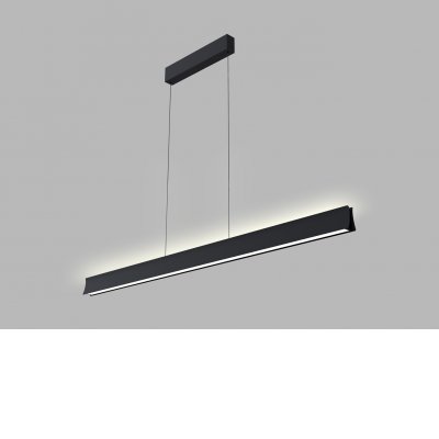 ROUIDRI HL 39W Závěsné svítidlo, kov, povrch černá/bílá, dif plast opál, LED 39W, 3120lm, teplá 3000K, stmív. dle typu, vyzař. úhel 120°, Ra90, UGR<19, 230V, IP20, rozměry 1200x65x35mm, vč závěs lanka l=2000mm, lze zkr., svítí nahoru/dolů.