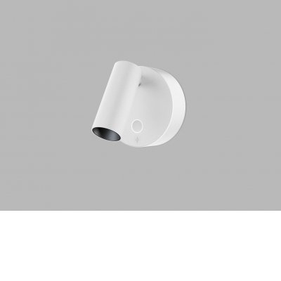 TIBUT WL 3,5W USB Nástěnná bodová lampa, základna hliník, povrch bílá, LED 3,5W, 210lm, teplá 2700K, Ra90, 230V, IP20, rozměry d=85mm, základna obsahuje USB připojení vč dotyk vypínače