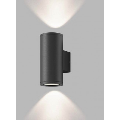 KARPACZ II Nástěnné svítidlo, těleso hliník, povrch černá antracit, pro žárovku 2x10W, GU10 ES50, 230V, IP54, rozměry d=80mm, h=170mm, svítí nahoru/dolů.
