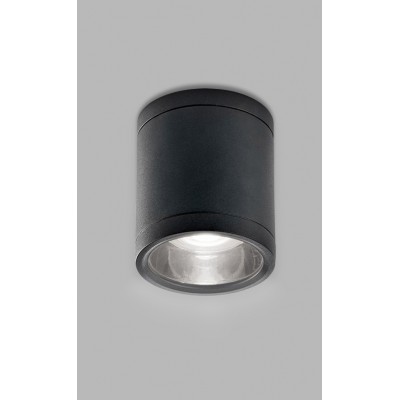 SCHOVA 10W IP65 Stropní venkovní bodové svítidlo, těleso hliník, povrch černá antracit, krycí sklo čiré, LED 10W, 1100lm, nast. teplota CCT teplá 3000K-denní 5700K, 230V, IP65, Ra80, rozměry d=90mm, h=107mm.