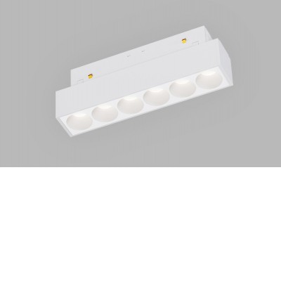 STAK 6W CCT Svítidlo do magnetnetického systému, kov, bílá, LED 6W, 534lm, přepín CCT teplá 2700K/3300K/neutr 4000K, vyzař. úhel 38°, 48V, IP20, rozměry 205x44x22mm