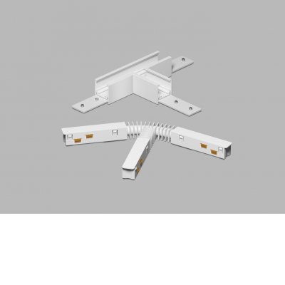 INDHOVE T-spojka T-konektor, spoj pro magnetický systém, materiál hliník, povrch bílá, stmívání DALI, 48V, rozměry 110x68x27mm.